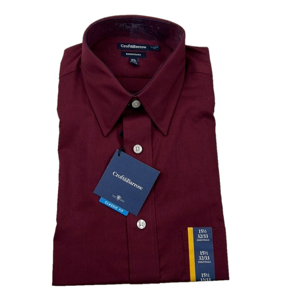 Men's NWT Croft & Barrow Classic Fit Button Down Shirt size 15 ½ - Picture 1 of 7